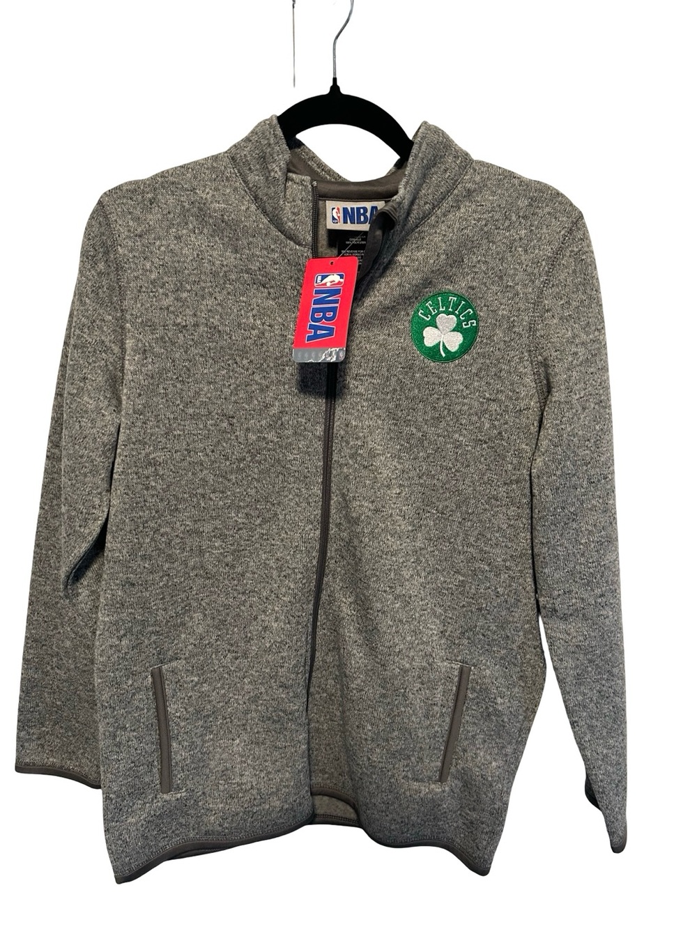NBA Woman’s Gray Boston Celtics Heathered Full-Zip Hoodie